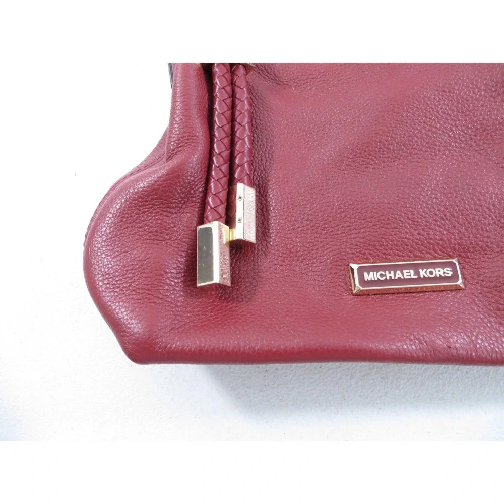 Michael Kors‎ Lexington Pebbled Leather Women's Crossbody Bag Purse Maroon Red